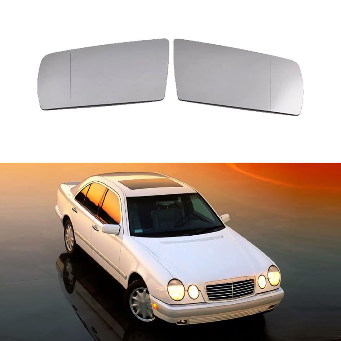Austauschbarer Auto-Außenspiegel aus Beheizbarem Glas für Mercedes Benz EW210 CW202 CW140 1993-2001,beheizbarer Rückspiegel für Fahrer und Beifahrer Links/rechts,B-Right von YujieNB