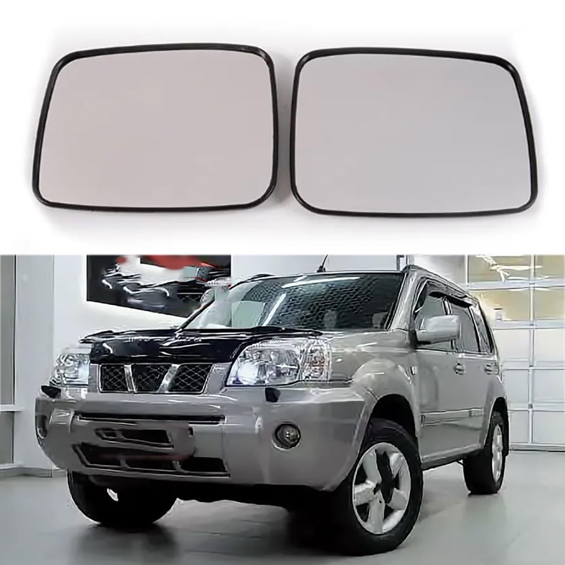 Austauschbarer Auto-Außenspiegel aus Beheizbarem Glas für Nissan X-Trail 2001-2007,beheizbarer Rückspiegel für Fahrer und Beifahrer Links/rechts,A-Left von YujieNB