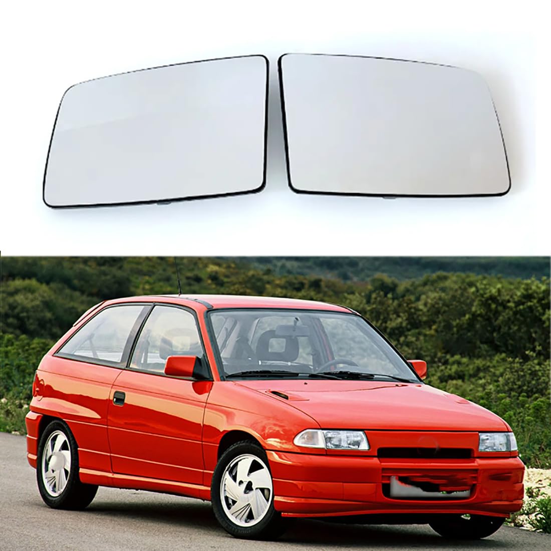 Austauschbarer Auto-Außenspiegel aus Beheizbarem Glas für Opel Astra F 1991-1994,beheizbarer Rückspiegel für Fahrer und Beifahrer Links/rechts,C-right and left von YujieNB