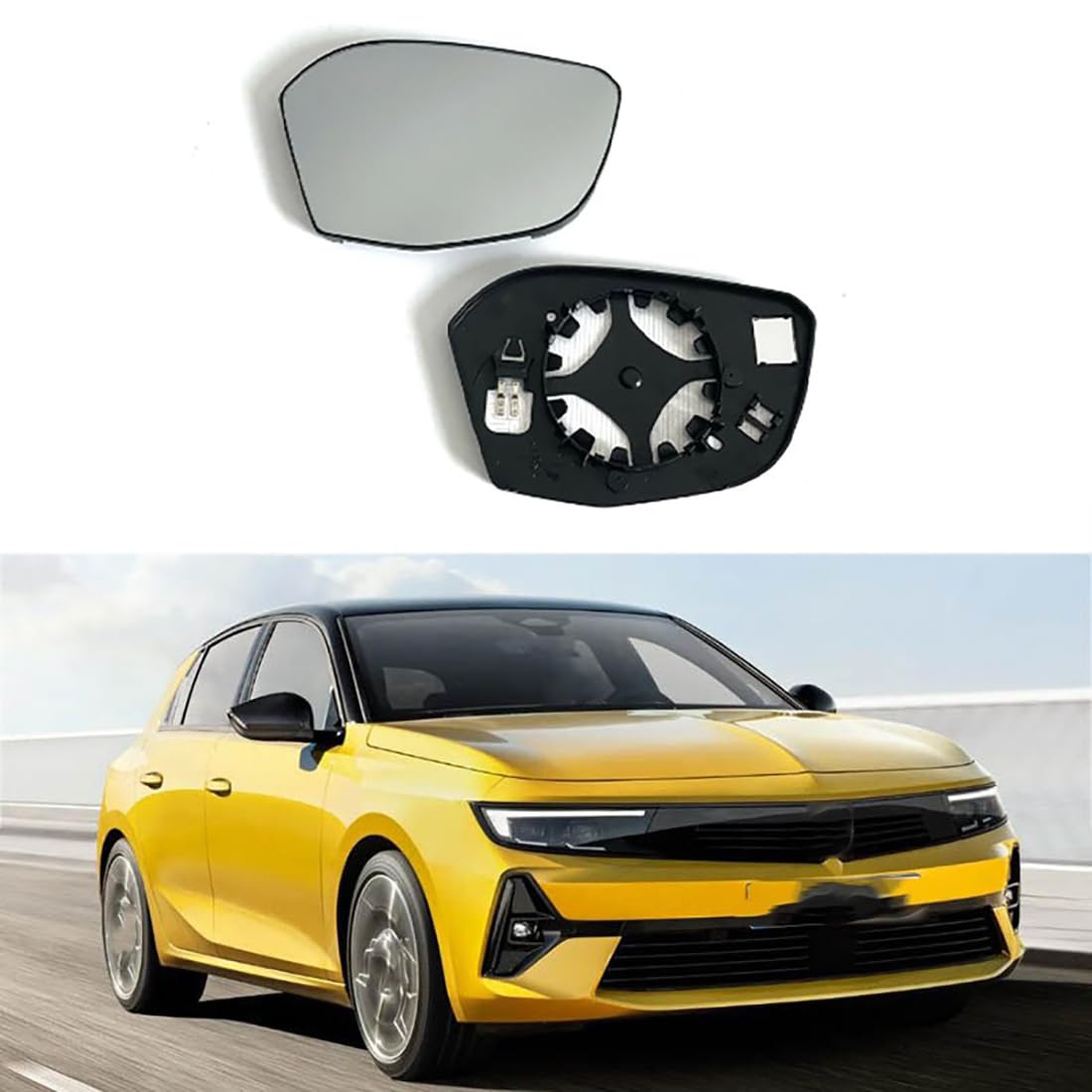 Austauschbarer Auto-Außenspiegel aus Beheizbarem Glas für Opel Astra L 2021+,beheizbarer Rückspiegel für Fahrer und Beifahrer Links/rechts,C-right and left von YujieNB