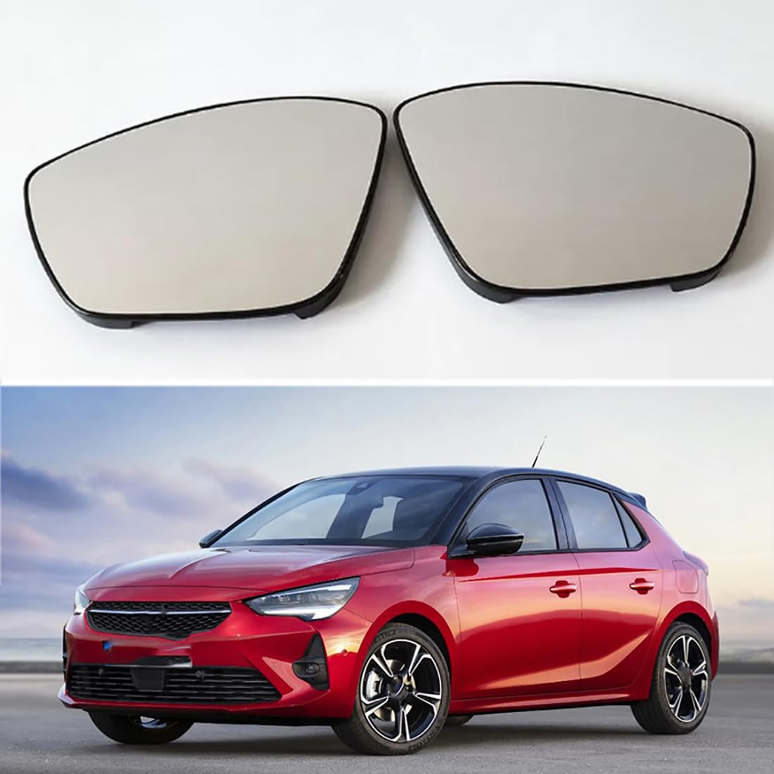 Austauschbarer Auto-Außenspiegel aus Beheizbarem Glas für Opel Corsa F 2019-2023,beheizbarer Rückspiegel für Fahrer und Beifahrer Links/rechts,C-right and left von YujieNB