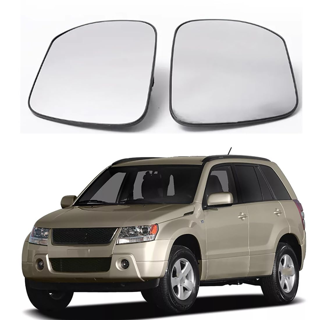 Austauschbarer Auto-Außenspiegel aus Beheizbarem Glas für SUZUKI GRAND VITARA 2005-2015,beheizbarer Rückspiegel für Fahrer und Beifahrer Links/rechts,B-Right von YujieNB