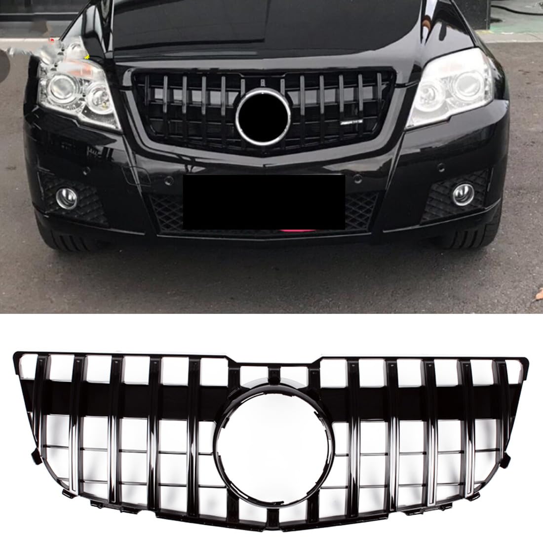 Kühlergrill für Die Vordere Stoßstange für Mercedes Benz GLK Class X204 GLK260 2009-2015,Kühlergrill für Die Vordere Motorhaube,Renngrill,ABS von YujieNB