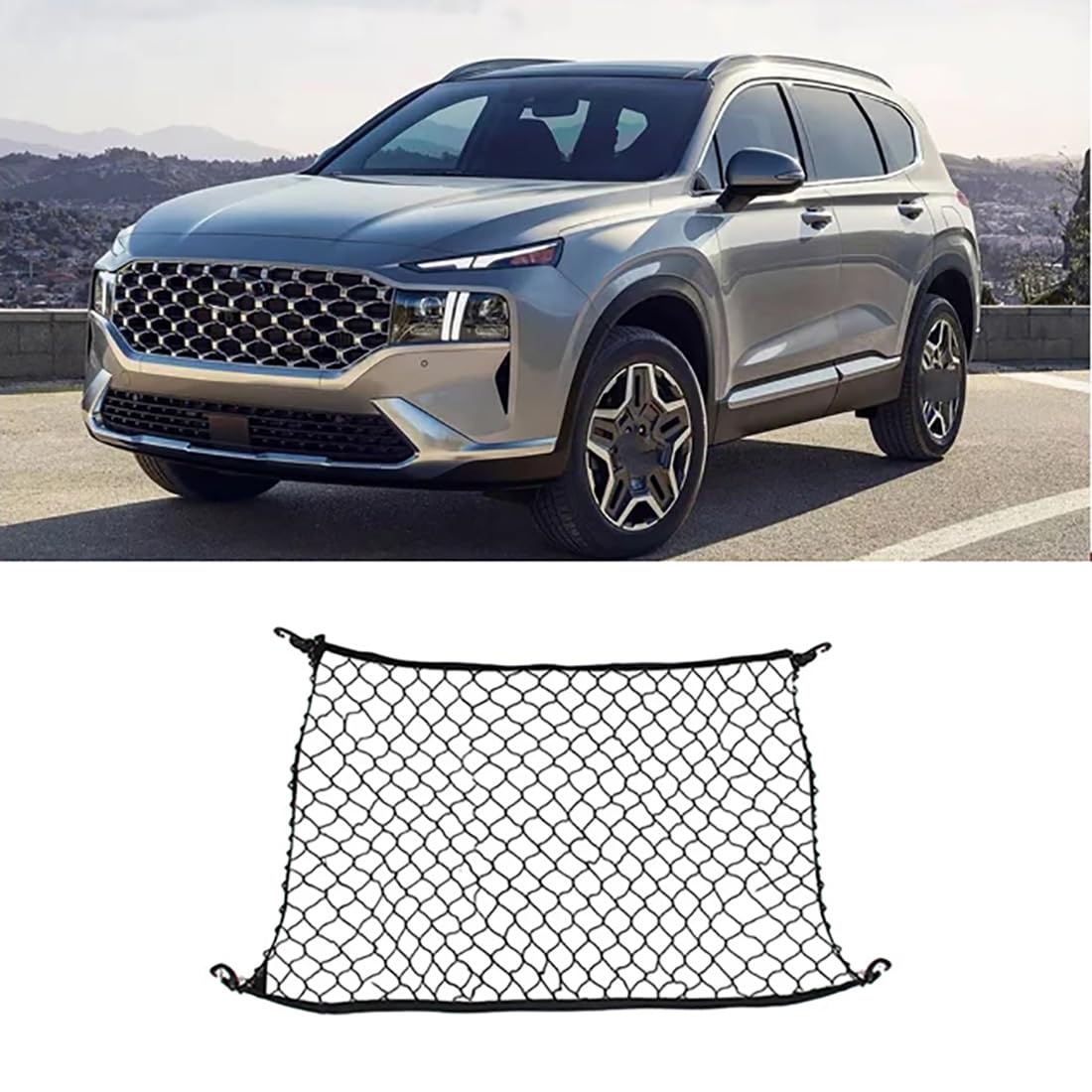 Nylon-Kofferraumnetz für Hyundai Santa Fe 2019-2023,Gepäcknetz,elastisches Organizer-Netz,A von YujieNB