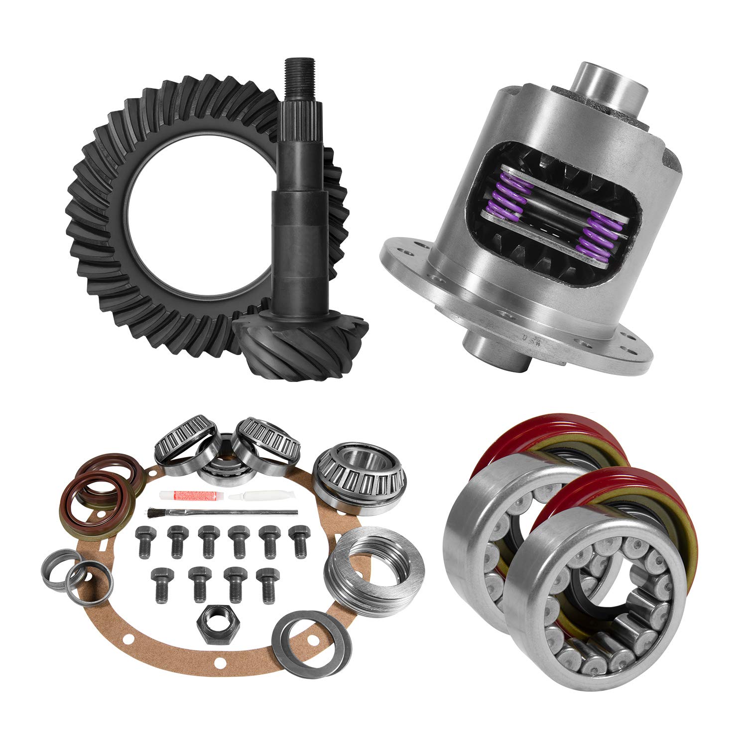 21,8 cm GM 3,42 hinterer Ring und Ritzel, Montagesatz, 30spl Posi, Achslager und Dichtungen von Yukon Gear & Axle