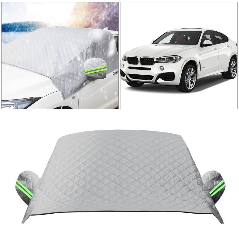 YumSur Frontscheibenabdeckung,Auto Sonnenschutz Windschutzscheiben Abdeckung 3 Magnet UV-Schutz für Sommer Wintergegen Schnee, EIS, Frost, Staub, Faltbare Abnehmbare von YumSur