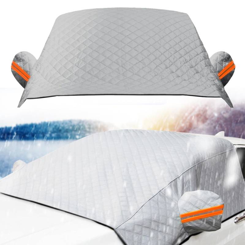 YumSur Frontscheibenabdeckung,Autoscheibenabdeckung,Auto Sonnenschutz Windschutzscheiben Abdeckung 3 Magnet UV-Schutz für Sommer Wintergegen Schnee, EIS, Frost, Staub, Faltbare Abnehmbare von YumSur