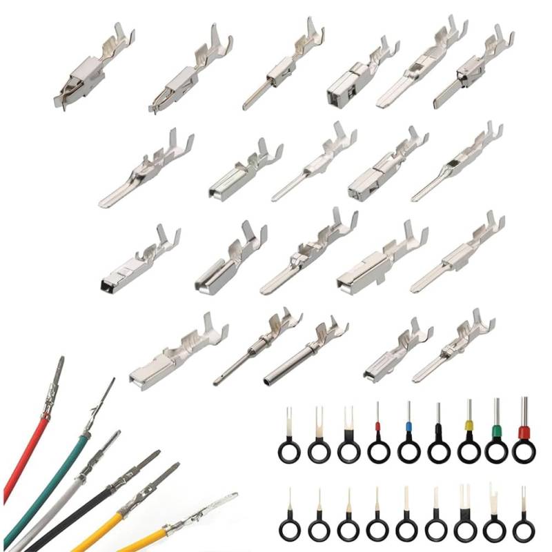 Yunnaty 340 Stück 1/1,5/1,8/2,2/2,8/3,5 mm Anschlussstifte Kabelbaumstift Stecker Buchse Kfz-Elektrik-Steckverbindersatz Autokabel von Yunnaty