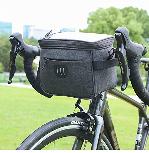 Yuragim Fahrradtasche Lenker, 5L Fahrradkorb Vorne, Lenkertasche Fahrrad Lenker Tasche,Fahrradtasche Vorne Lenker,Radtaschen für lenker mit Touchscreen für alle Handy, für Mountainbike Rennrad E-Bikes von Yuragim