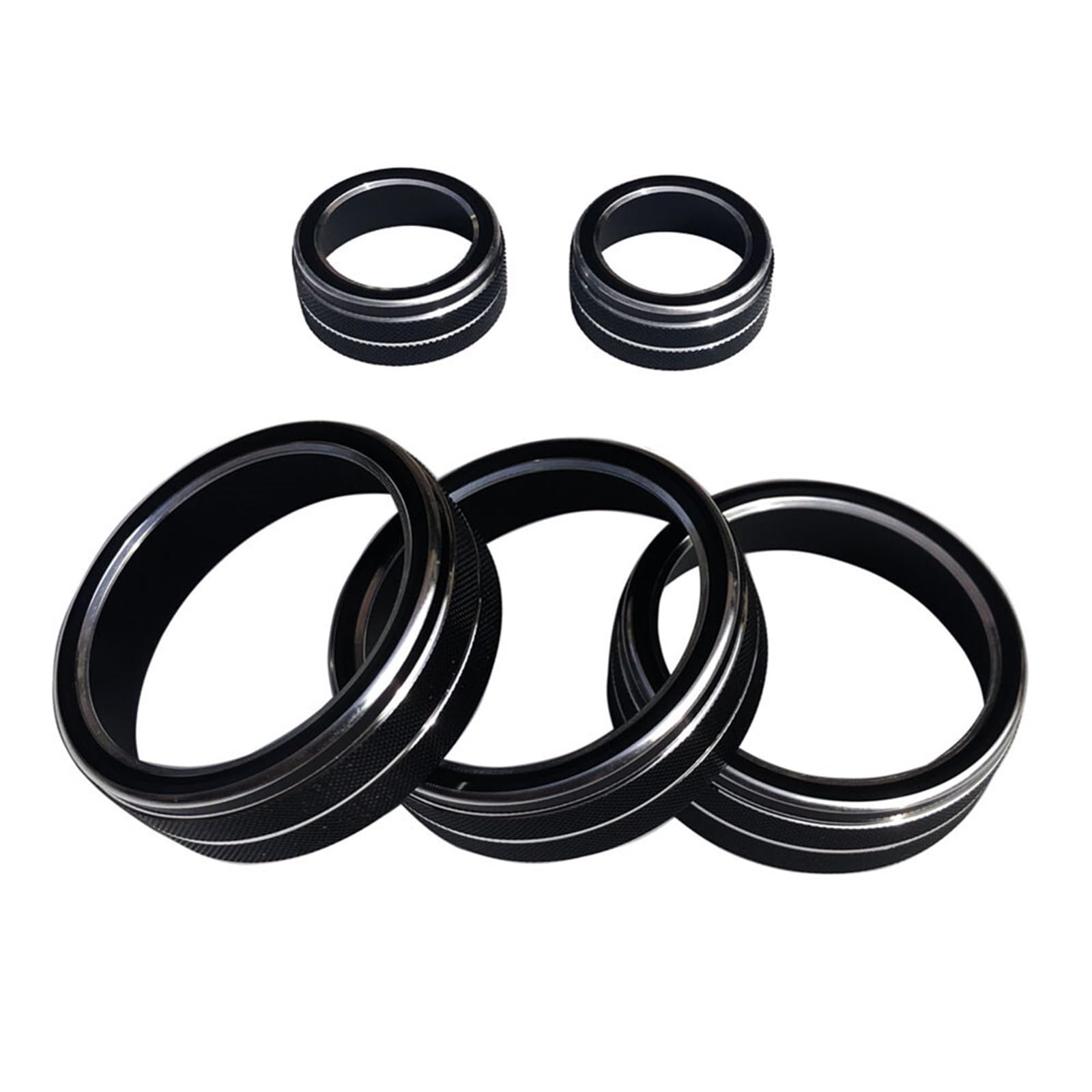 Bedienknopf-Abdeckring for, for VW, for Golf, MK7 2014–2020, Klimaanlage/Radio-Lautstärkeknopf-Knopfabdeckung, Klimaregelung, Einstellknopf, Zierring(Black) von Yurefax