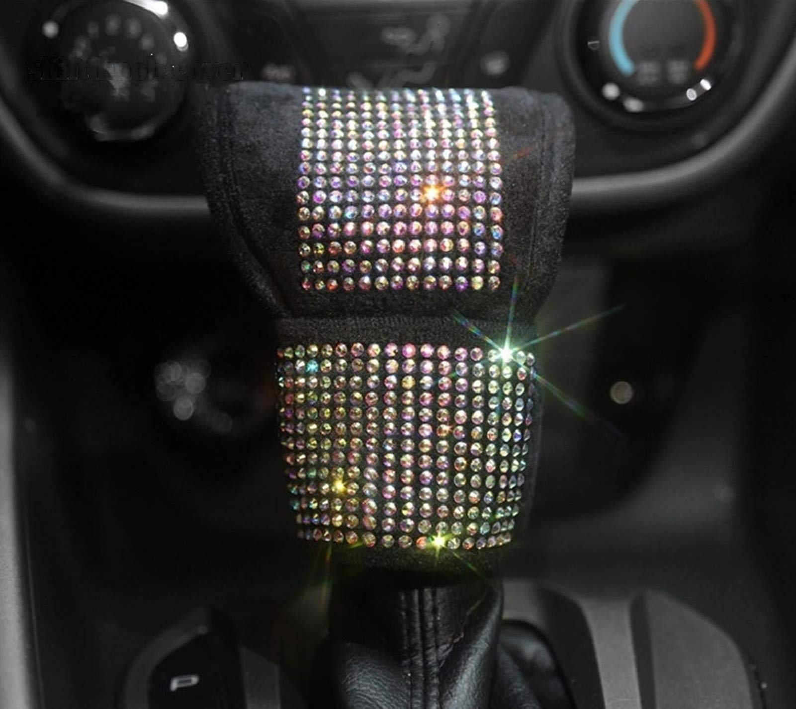 Bling Vollkristall Lenkradbezug Strass Diamant Auto Lenkradbezüge Auto Styling Auto Zubehör Set Mädchen Interieurleisten(Shift knob Cover) von Yurefax