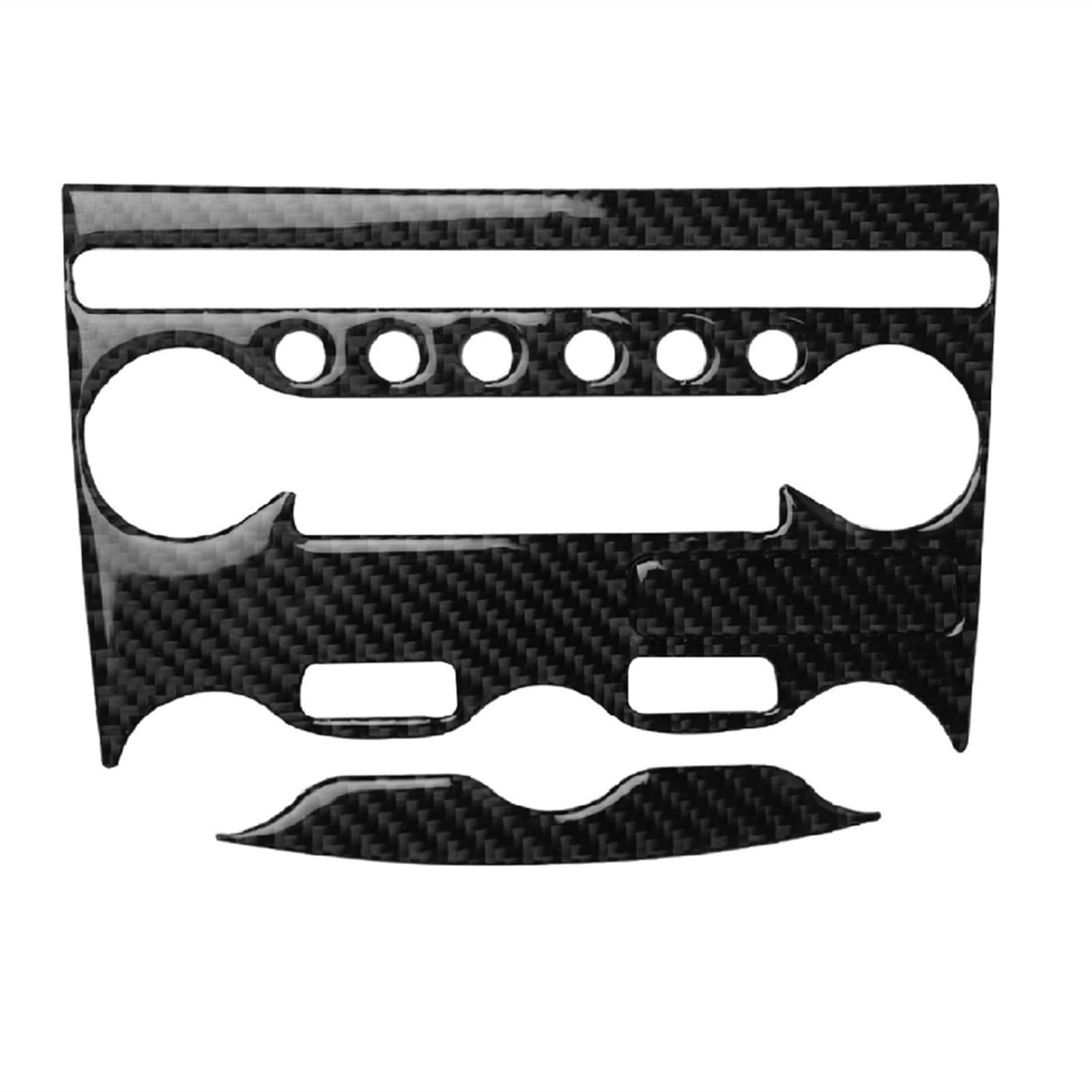 Carbon Fiber Radio Console Panel Schalter Rahmen Aufkleber, for Nissan, 370Z Z34 2009-up Klimaanlage Panel Abdeckung Autozubehör Interieurleisten(One Set) von Yurefax