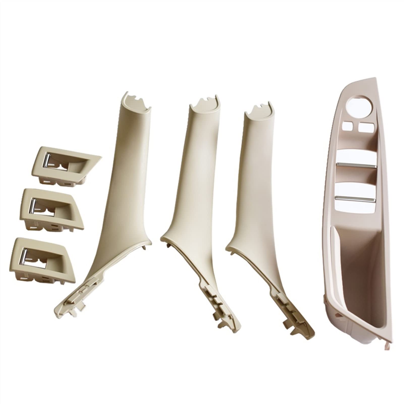 Innentürgriffe 7PCS RHD Rechtslenker Auto Innen Tür Armlehne Griff Panel Pull Trim Abdeckung, for, for 5 Serie F10 F11 520 525(Oyster-7Pcs) von Yurefax