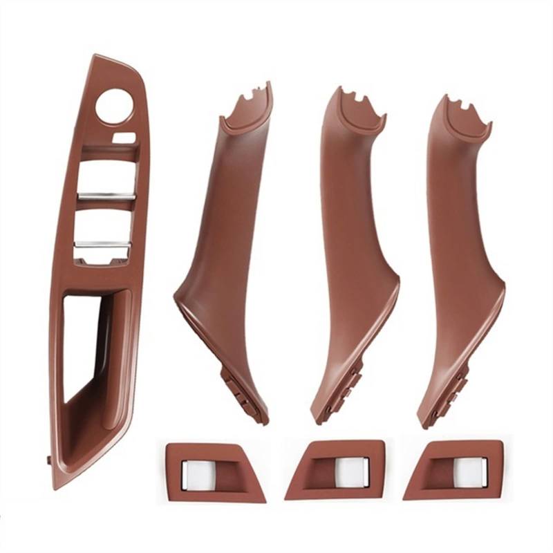 Innentürgriffe Innentür-Armlehnen-Fensterschalter-Panel-Ziehgriff-Set, for, for 5er F10 F11 F18 520i 523i 525i 528i 535i(Red Brown-7pcs) von Yurefax