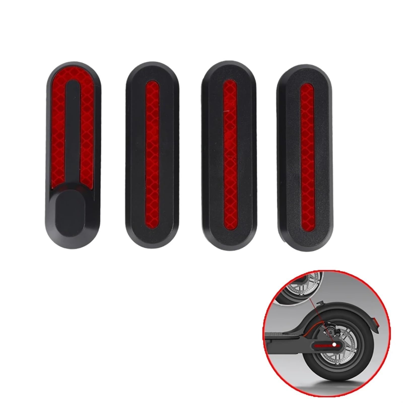 Yurefax 1/2/4 Stück Radkappen-Schutzhüllen for nachtreflektierende Nachtaufkleber for Elektroroller, for Xiaomi, Mi M365 Pro 2 Seitlicher Radabdeckungsreflektor(4pcs Wheel Cover D) von Yurefax