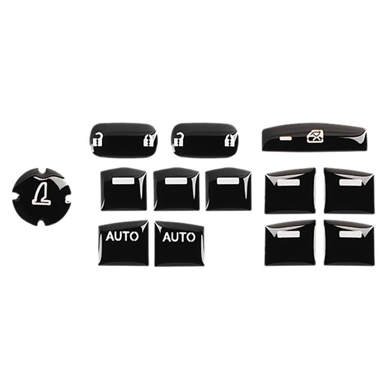 Yurefax 13Pcs Auto Tür Armlehne Fenster Schalter Taste Trim Abdeckung Aufkleber CRV CR-V 2017-2021 Autofenster-Tastenfeld von Yurefax