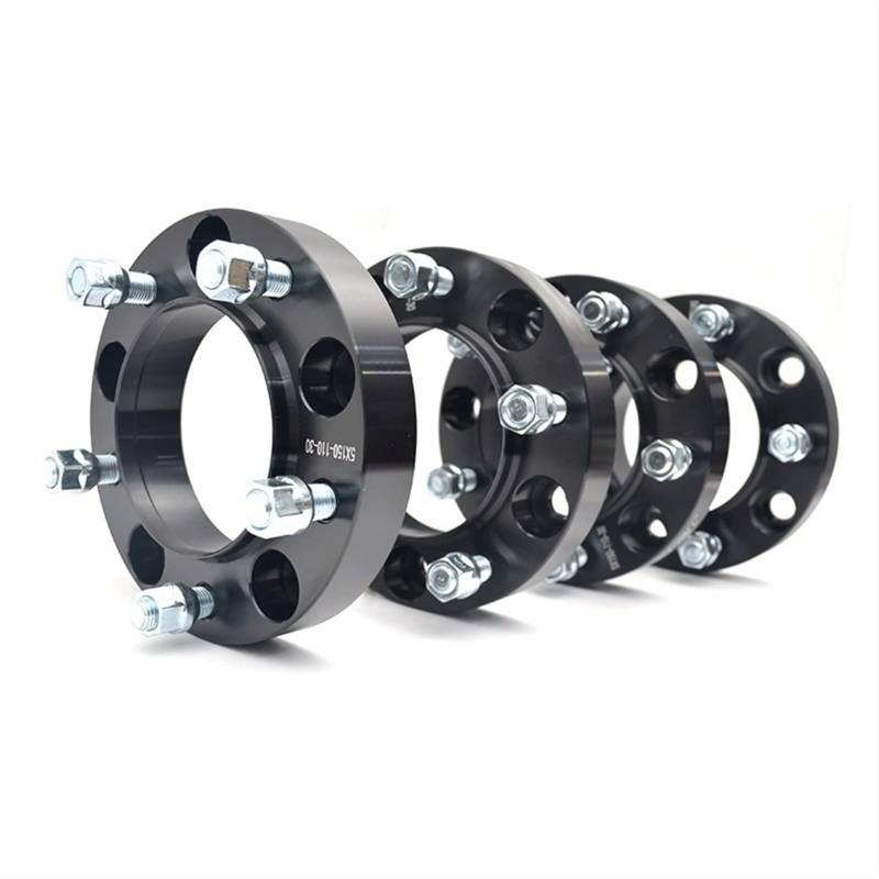 Yurefax 4 STÜCKE 5x150 30mm Hubcentric 110mm Aluminium Rad Spacer Adapter 5 Lug M14x1.5 Spurverbreiterung-Kit von Yurefax