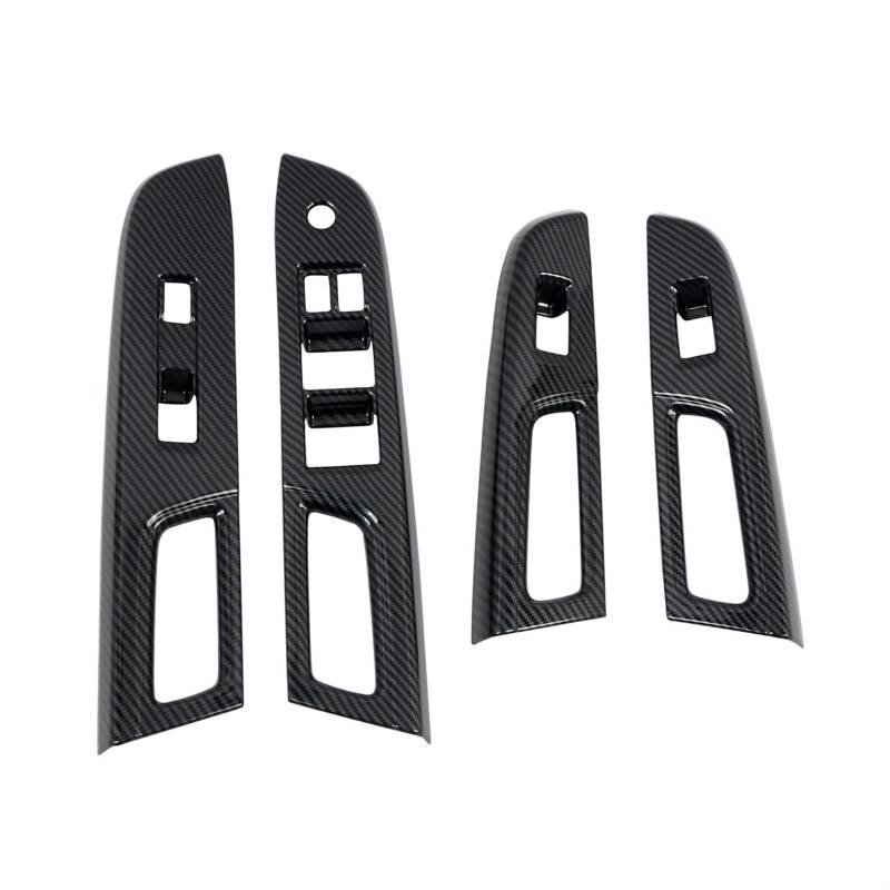 Yurefax Auto Kohlefaser Fenster Glas Lift Knopf Verkleidung Schalter Abdeckung Tür Armlehne Panel, for Subaru, WRX/WRX STI 2015-2020 LHD Zierleiste für Autofensterschalter von Yurefax