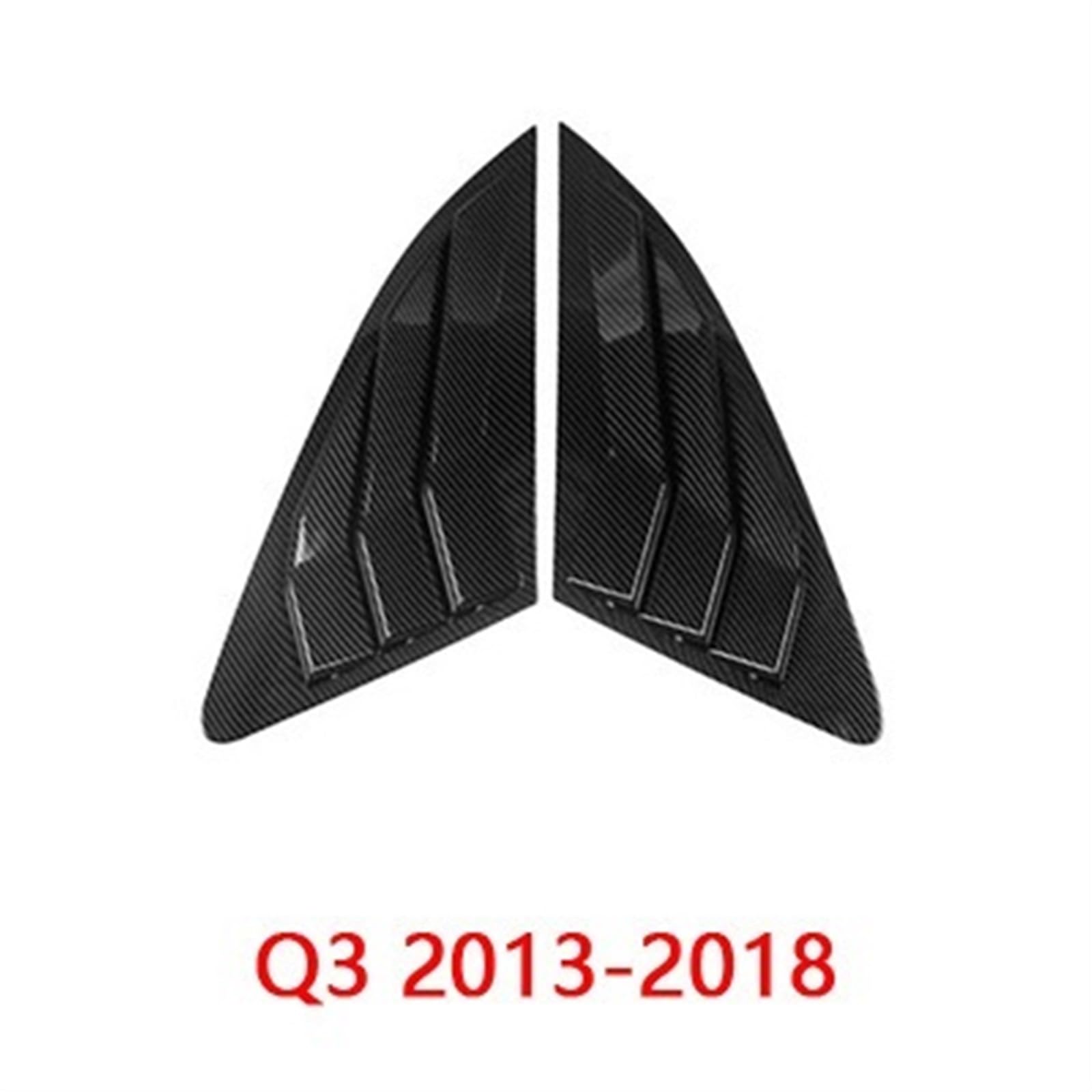 Yurefax Auto Styling Heckscheibe Dreieck Panel Zierleisten Dekoration Abdeckung Fensterläden Rahmen Aufkleber, for Audi, for Q3 Q5 Auto Außenzubehör Seitenschlitze Auto(A Carbon Fiber Black) von Yurefax