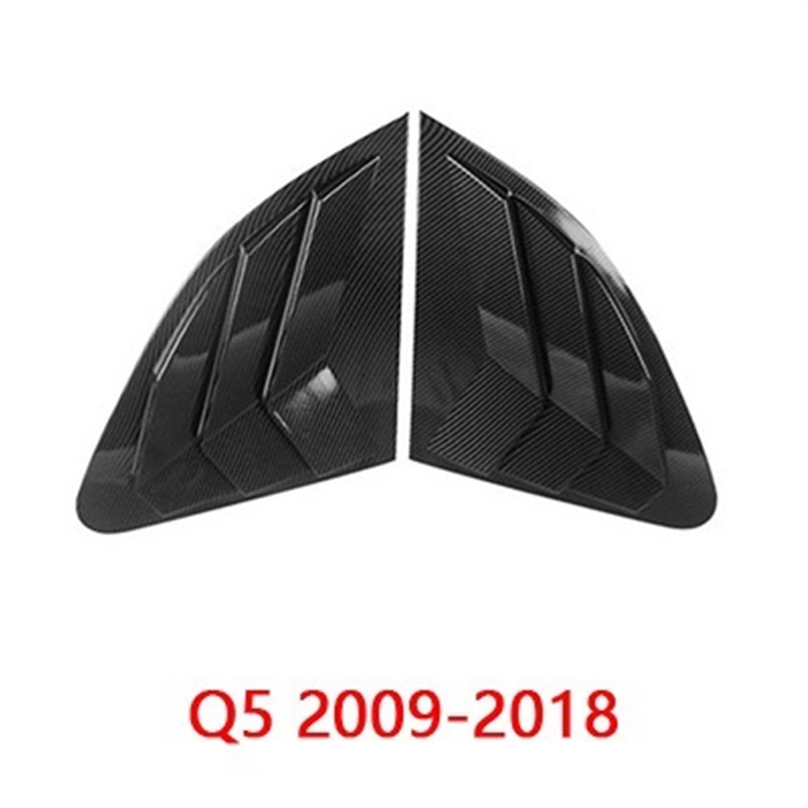 Yurefax Auto Styling Heckscheibe Dreieck Panel Zierleisten Dekoration Abdeckung Fensterläden Rahmen Aufkleber, for Audi, for Q3 Q5 Auto Außenzubehör Seitenschlitze Auto(C Carbon Fiber Black) von Yurefax