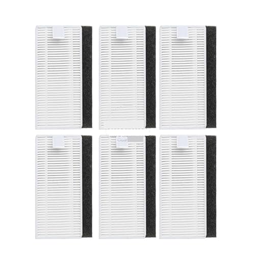 Yurefax Ersatz-Ersatzteile, for Neatsvor X600 Pro X500 X520 HEPA-Filter Seitenbürste Roboter-Staubsauger-Zubehör Verbrauchsmaterial-Kit Roboterstaubsauger(6PCS HEPA Filter) von Yurefax