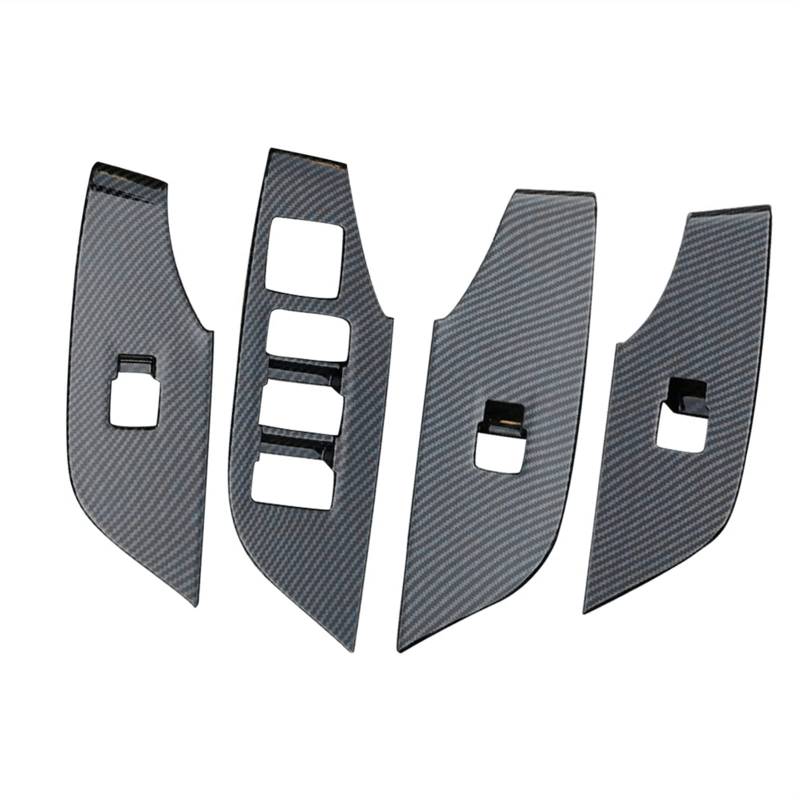 Yurefax Fensterglasplatte Armlehne Schalter Knopfabdeckung Aufkleberverkleidung, for Toyota, for RAV4, Xa50 2019 2020 Zierleiste für Autofensterschalter(Carbon) von Yurefax