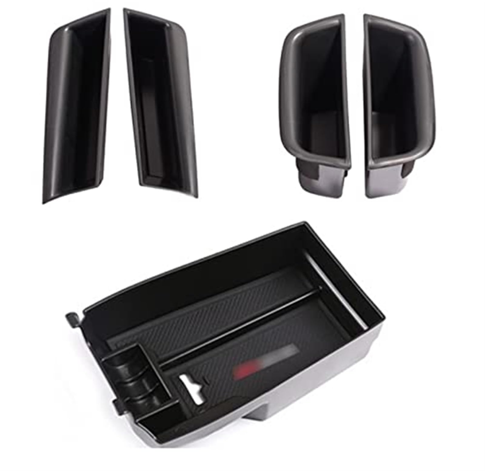 Yurefax Innen Schwarz Autotür Armlehne Griff Halter Aufbewahrungsbox, for Mercedes, for Benz, C-Klasse W204 2008–2014, Auto-Taschenbehälter, Autotürgriff-Aufbewahrungsbox Tür-Organizer-Tablett(BLACK 5 von Yurefax