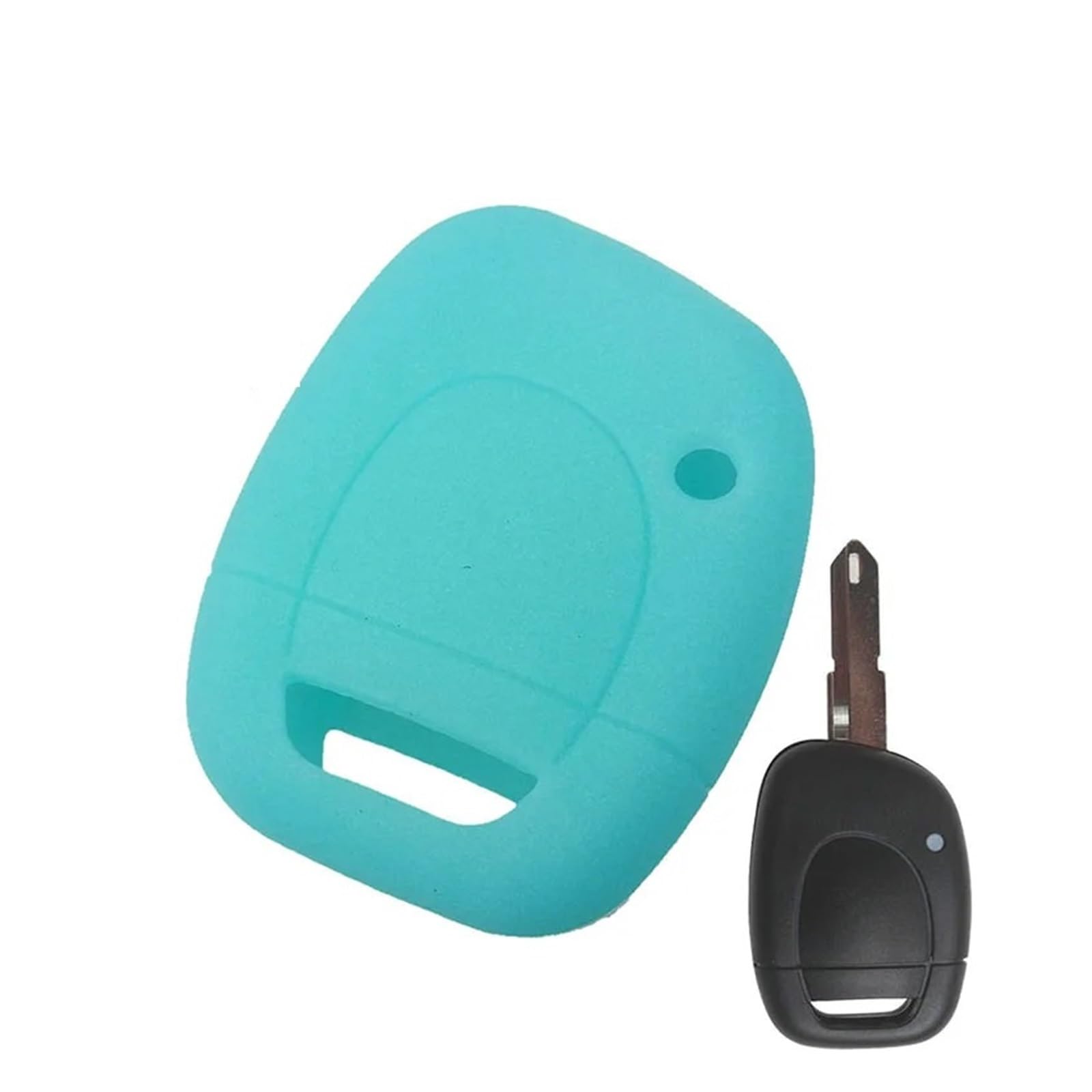 Yurefax Silikon-Schlüsselgehäuse mit 1 Taste, Schlüsselgehäuse, Schutz for Clio, Kangoo, Twingo Autoschlüsseletui(Night Glow Blue) von Yurefax