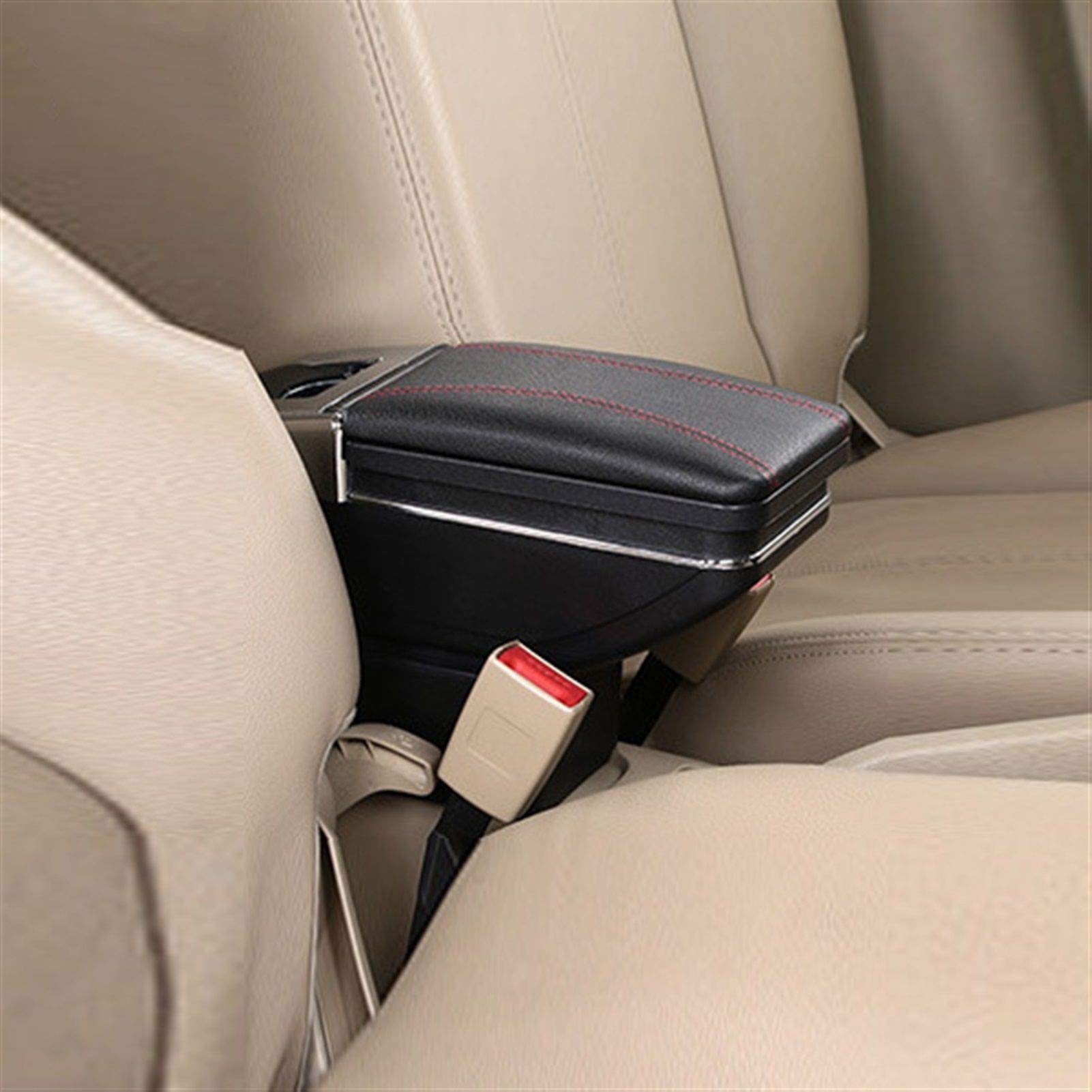 Yurefax for Chevrolet, for Cruze, Armlehnenbox Central Store Inhalt Aufbewahrungsbox Getränkehalter Aschenbecher Innenraum Auto-Styling-Zubehör Konsolen-Armlehnenbezug(Red Thread) von Yurefax