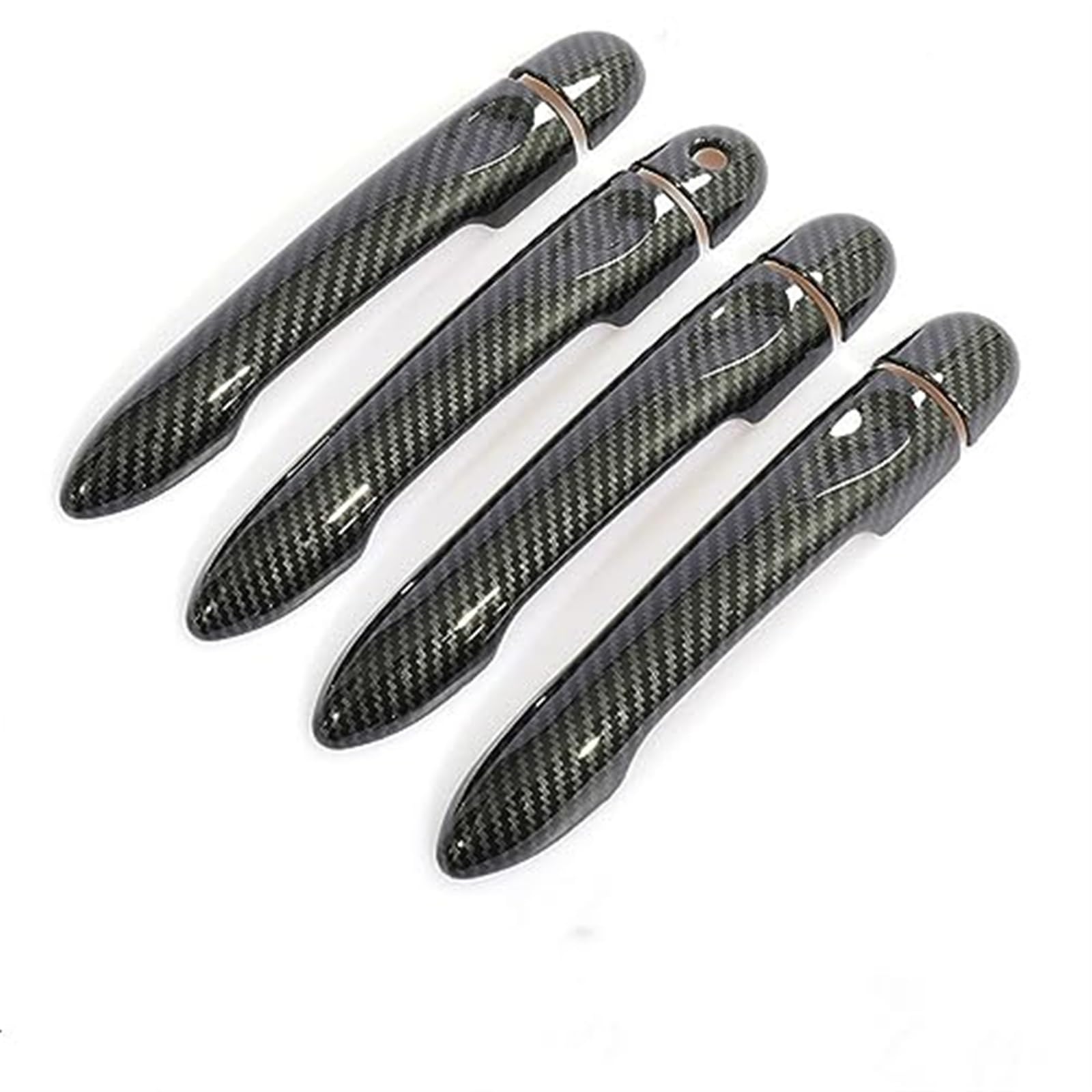 Yurefax for Mercedes, for Smart, Four 2014 2015 2016 2017 2018 2019 Glänzend Schwarze Kohlefaser Autotürgriffabdeckung Styling-Zubehör Autotürgriffabdeckungsverkleidung(Black Carbon Fiber) von Yurefax