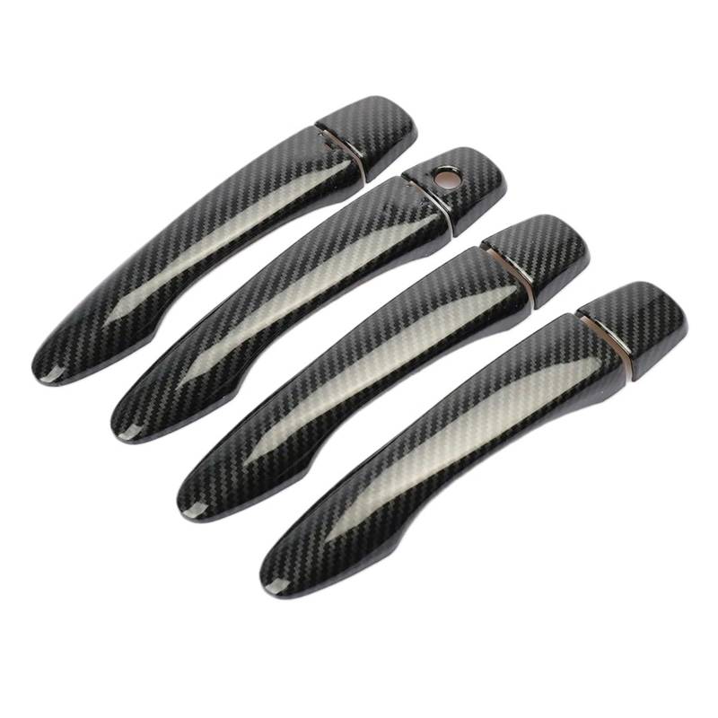 Yurefax for Nissan, Versa Tiida 2019 2020 2021 2022 Carbon Fiber Chrome TÜRGRIFF Abdeckung FANGKAPPE ZIERLEISTE ZUBEHÖR Türgriffverkleidung(Black no Button) von Yurefax