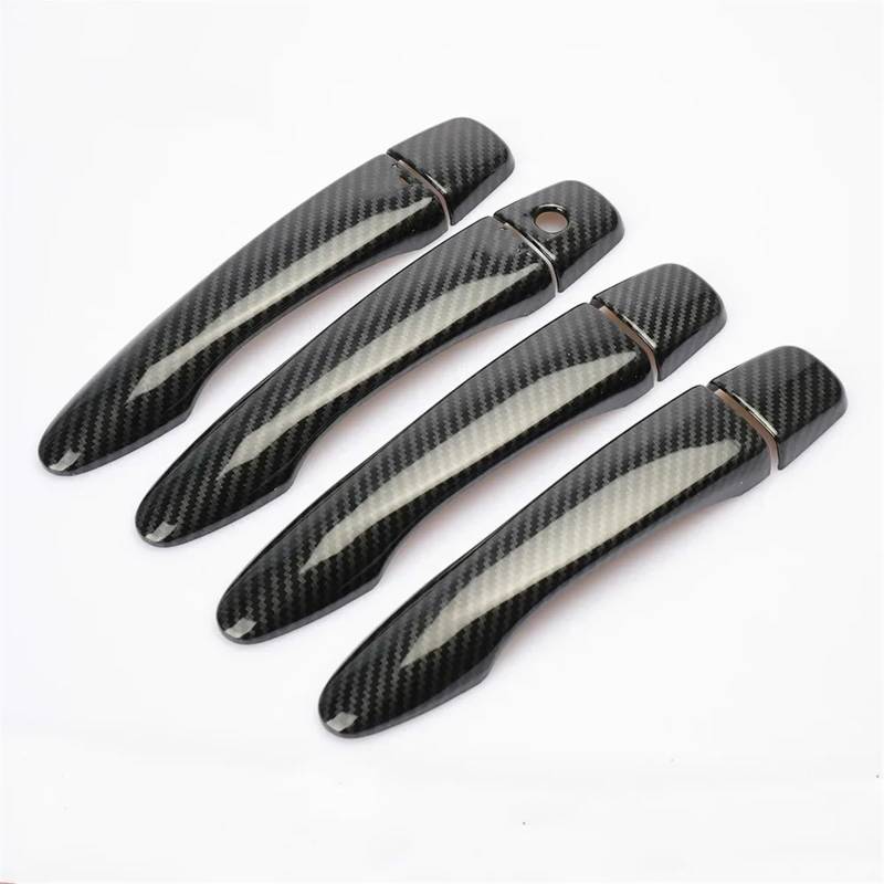 Yurefax for Renault, for Samsung, QM6 2016 2017 2018 2019 2020 Carbon Fiber Chrome TÜRGRIFF Abdeckung FANGKAPPE ZIERLEISTE ZUBEHÖR Außentürgriffabdeckung(Black no Button) von Yurefax