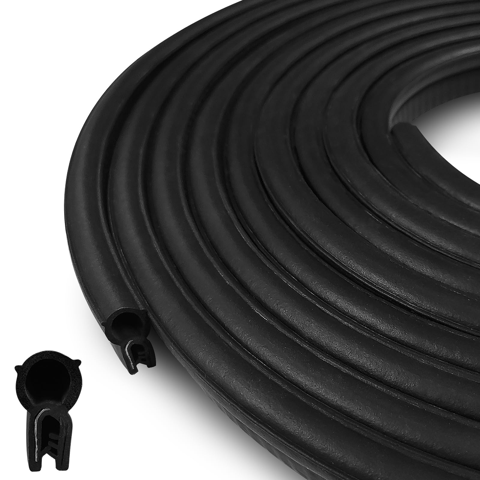 Auto Türdichtung 3 Meter, Universelle Gummidichtung EPDM Dichtungsprofil Wetterschutz kfz Schalldämmung Kantenschutzprofil mit Dichtung oben für Autos, Boote, Wohnmobile, LKWs und Mehr von YushengTai