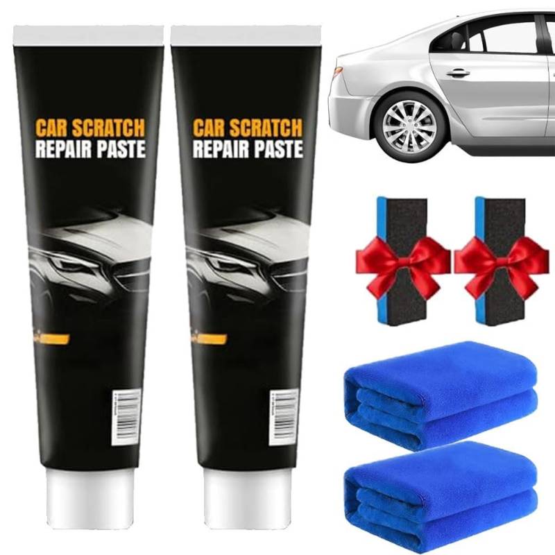 Car Scratch Repair Paste, Autokratzer-Reparaturpaste, Car Scratch Remover, Politur Auto Kratzer Entfernen, Auto-Kratzer-Reparaturmittel, Karosserie-Compound mit Polier-Schleifpaste (2 Stücke) von YuuFcy