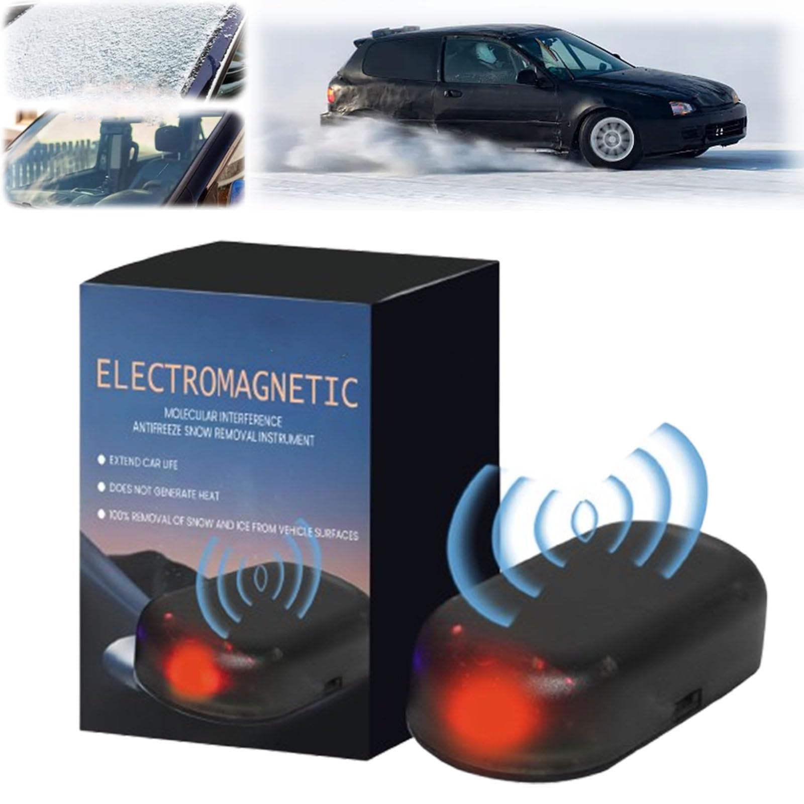 Elektromagnetischer Auto-Enteiser, Auto-Interferenz-Anti-Frost-Gerät,Tragbare Kinetische Molekularheizung,Elektromagnetische molekulare Störung Frost- und Schnee-Entferner (1 Stücke) von YuuFcy