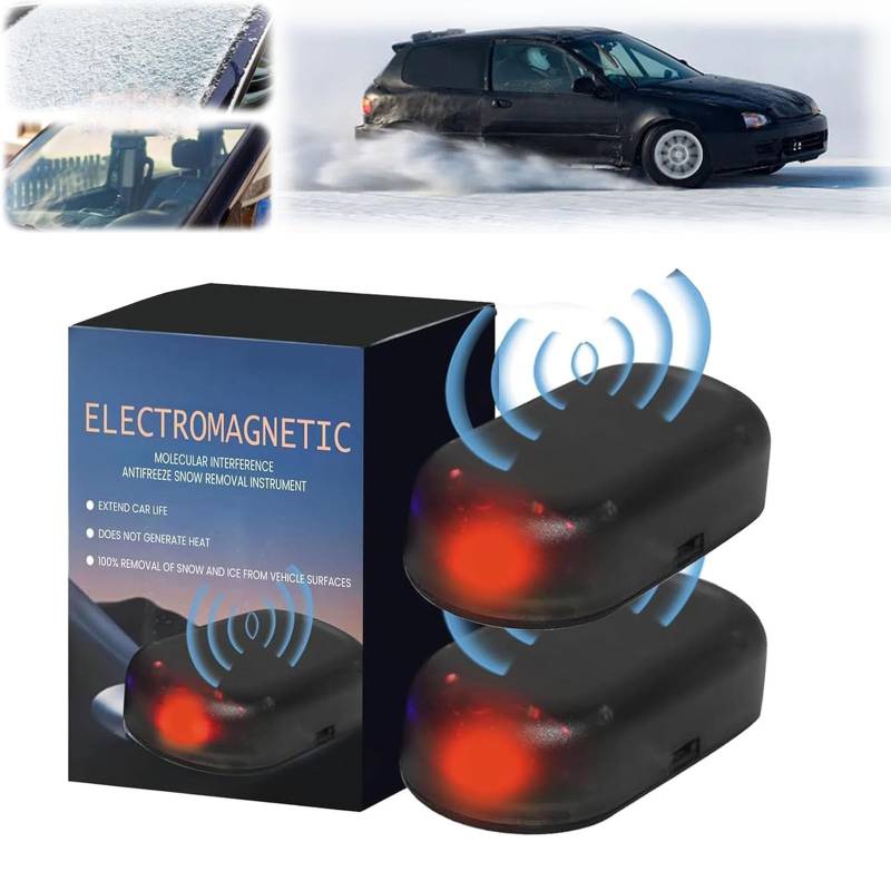 Elektromagnetischer Auto-Enteiser, Auto-Interferenz-Anti-Frost-Gerät,Tragbare Kinetische Molekularheizung,Elektromagnetische molekulare Störung Frost- und Schnee-Entferner (2 Stücke) von YuuFcy