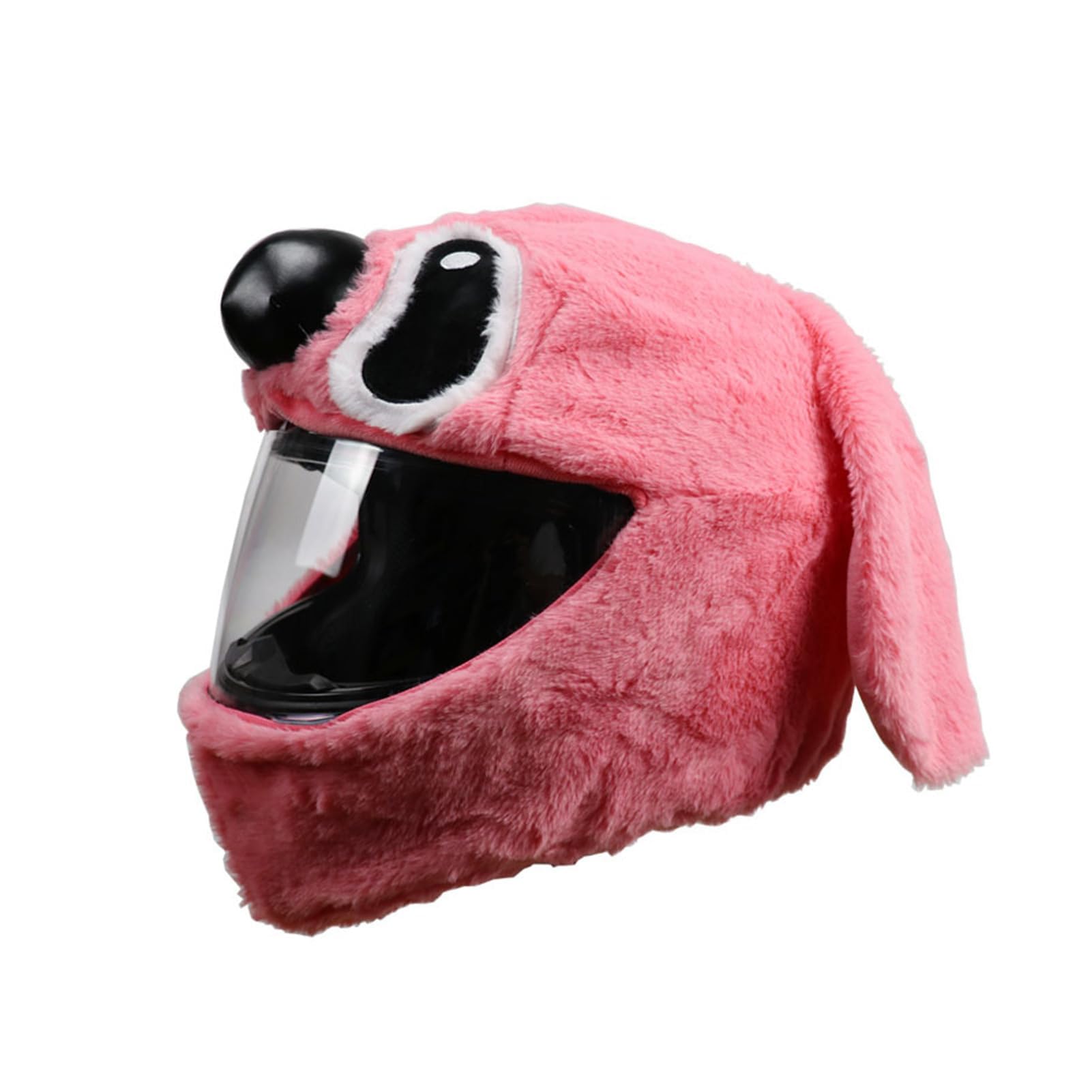 Motorradhelm Cover,Motorradhelm Abdeckung Plüsch,Cartoon Plush Motorcycle Helmet Cover,Motorradhelm Überzug Lustigmotorradhelm Überzug Plüsch,Für Männer, Frauen(Ohne Helm) (Rosa Stichs) von YuuFcy