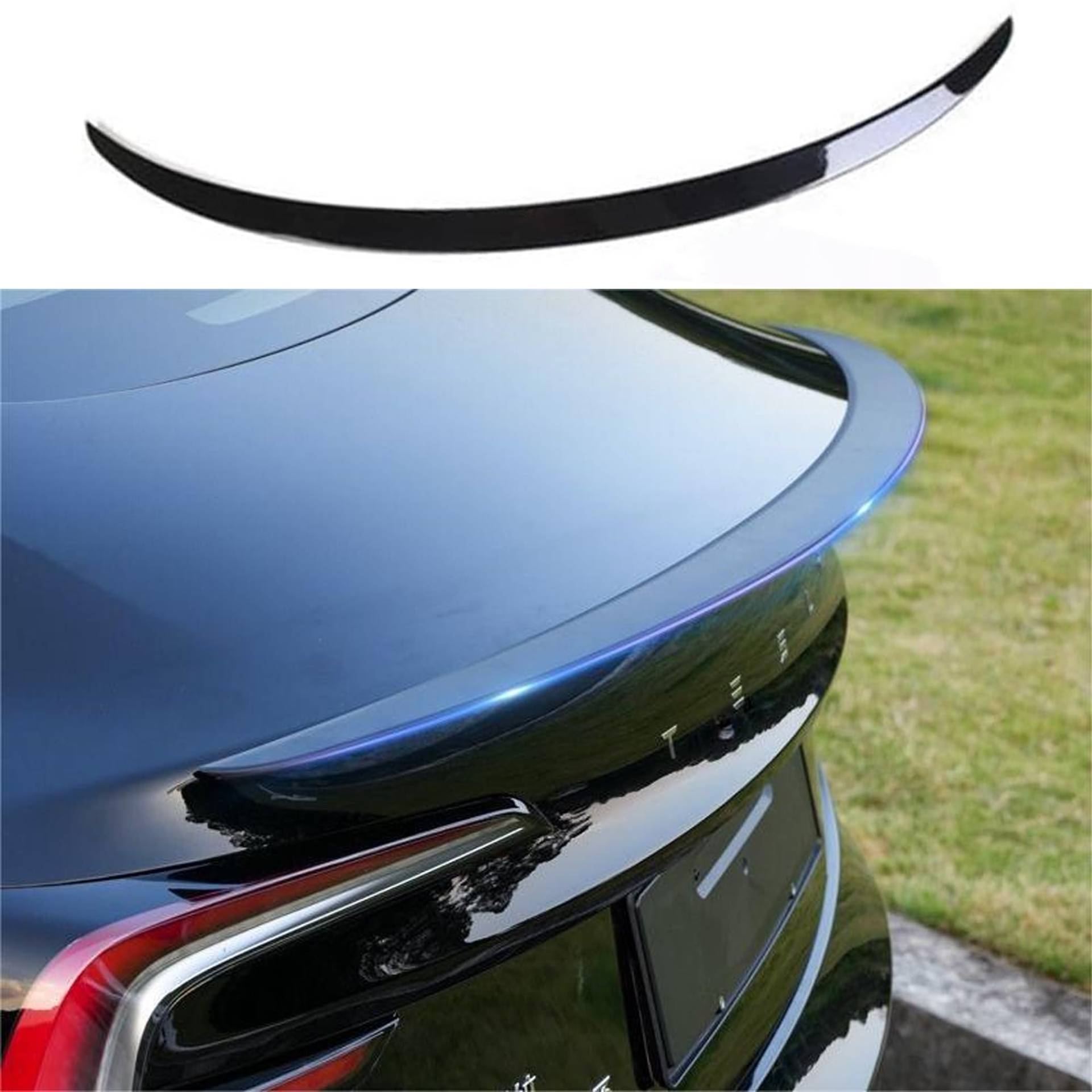 Ywooon Spoiler Wing Performance für Tesla Model 3 Highland 2024 2025 Heckklappe Heckdeckel ABS Zubehör (Glänzend Schwarz) von Ywooon