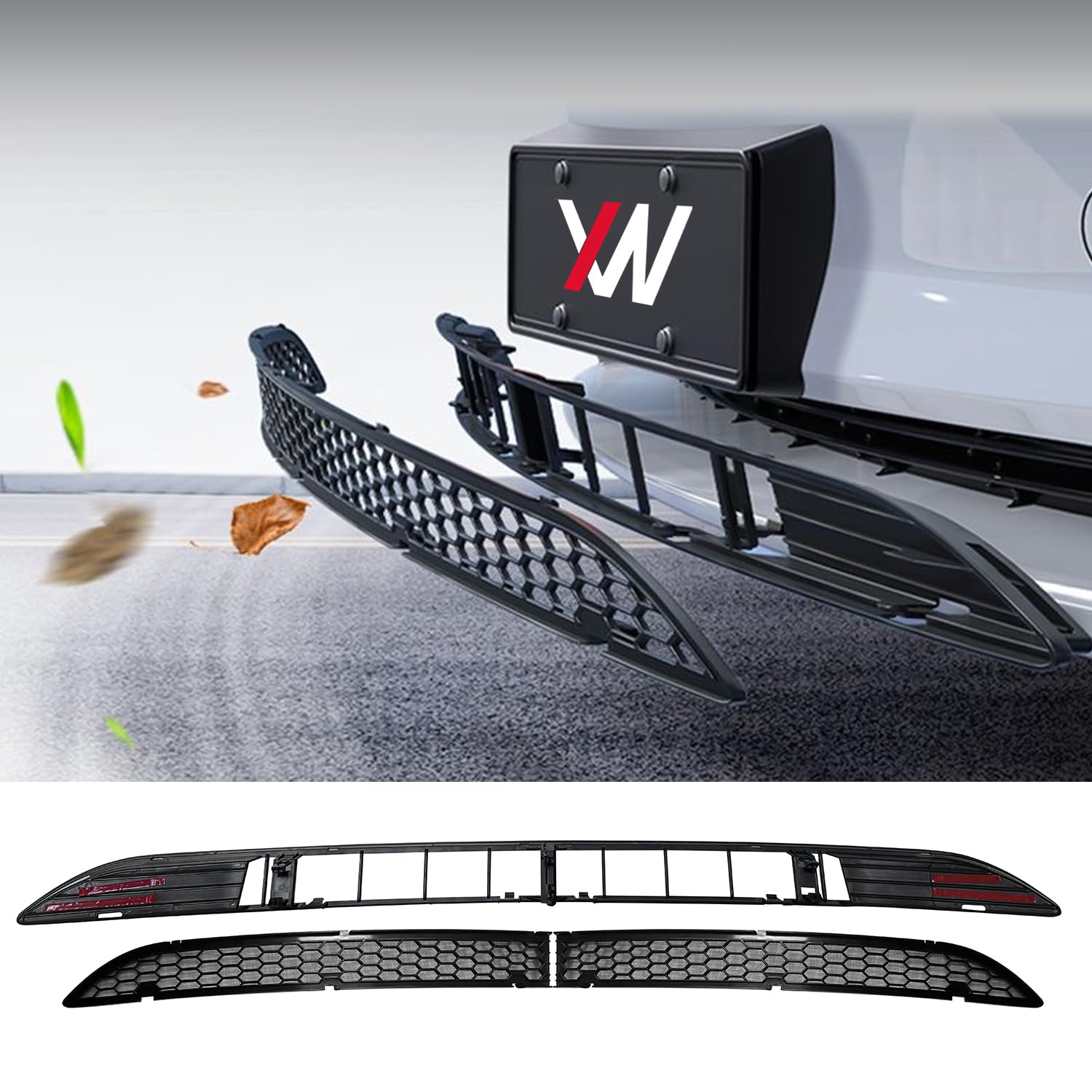 Ywooon Front Grill Mesh für Tesla Model 3 Highland 2024 Auto Untere Stoßstange Integrierte Insektennetz Gitter Einsatz Netz Lufteinlass Entlüftungsgitter Abdeckung Zubehör von Ywooon