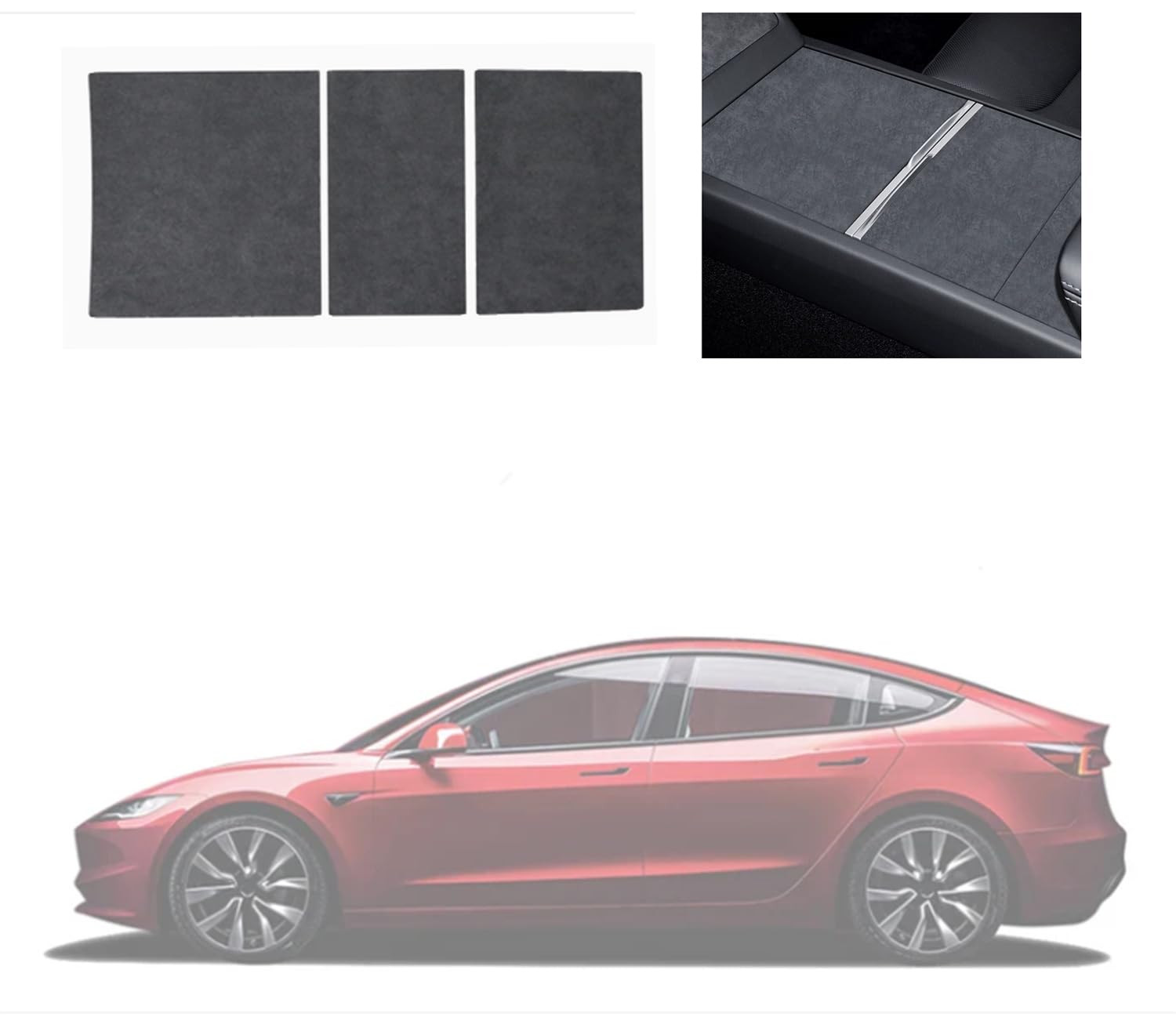 Ywooon Mittelkonsole Wrap Kit für Tesla Model 3 2024 2025 Highland, Center Konsole Abdeckung Panel Wrap Kit Armlehne Dekorative Aufkleber Protektor Mittelkonsole Panel Abdeckung Innenzubehör von Ywooon