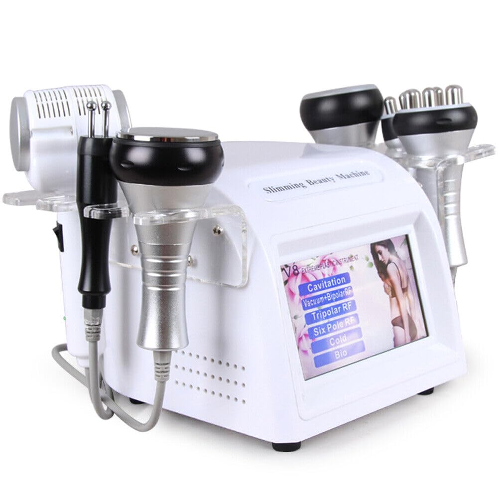 Fettverbrennung Maschine, 6in1 40 K Ultraschall Kavitation RF Hochfrequenz, Vakuum Fett Abbau Schlankheits Maschine, Anti Cellulite Massagegerät, mit Vakuum Biploar Kopf von YyanLAK