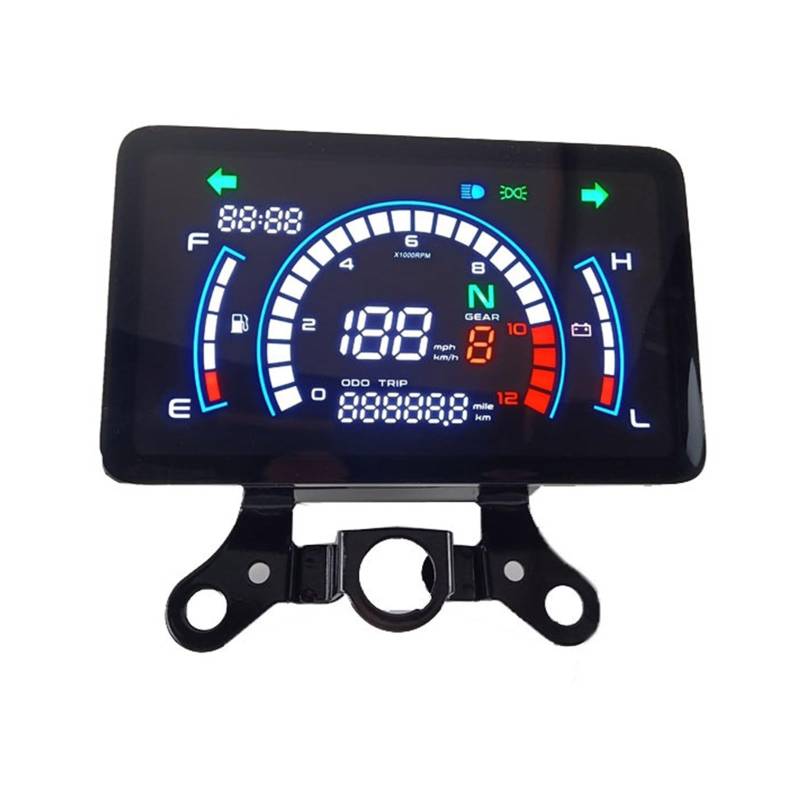 Yzdysg Digitaler Tachometer Kilometerzähler Armaturenbrett Geeignet Für CG125 ITALIKA EX125 FORZA125 FT125 12V Wasserdichtes Motorradmessgerät von Yzdysg