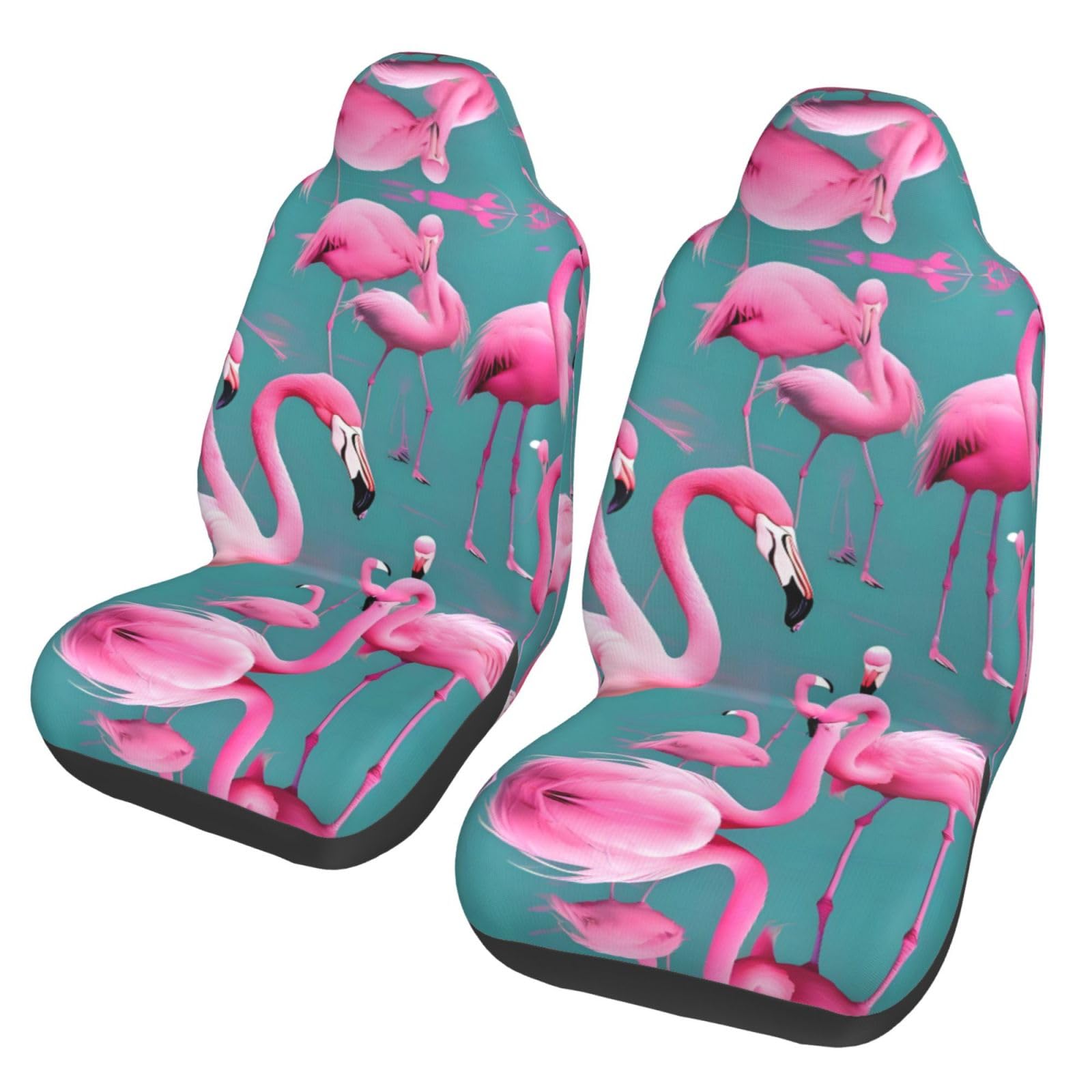 YzgWjBhd A Flock of Flamingos bedruckte Autositzbezüge, 2 Stück, Premium-Autositzschoner für Vordersitze, stilvolle Auto-Sitzbezüge für Autos, SUVs, LKWs, Vans von YzgWjBhd