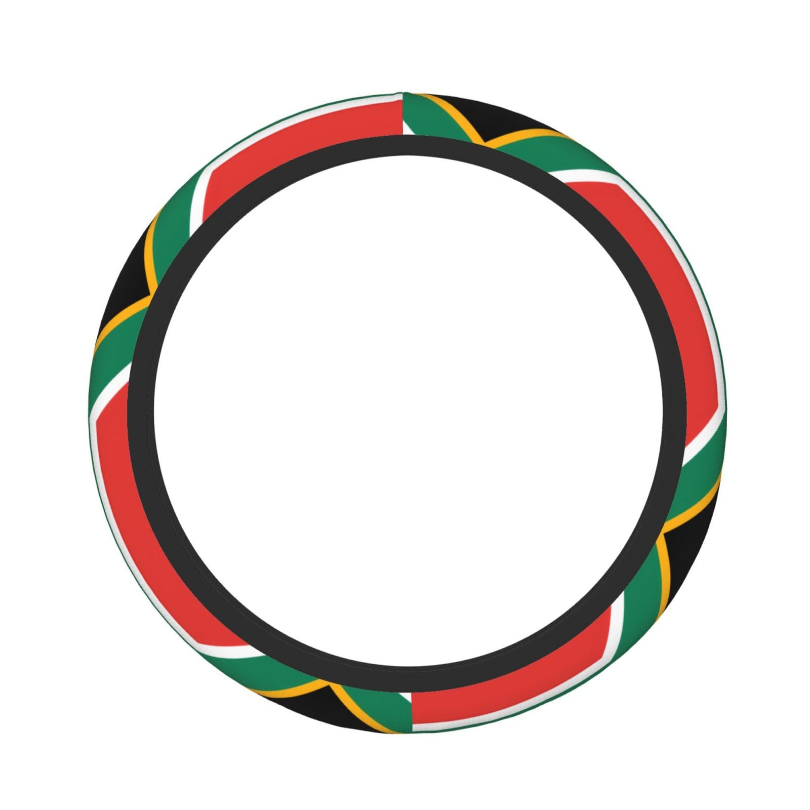 YzgWjBhd Elastische Stretch-Lenkradabdeckung mit Südafrika-Flagge, rutschfest, universal, 38,1 cm (15 Zoll), bedruckt, stilvolle Auto-Innendekoration für Damen und Herren von YzgWjBhd