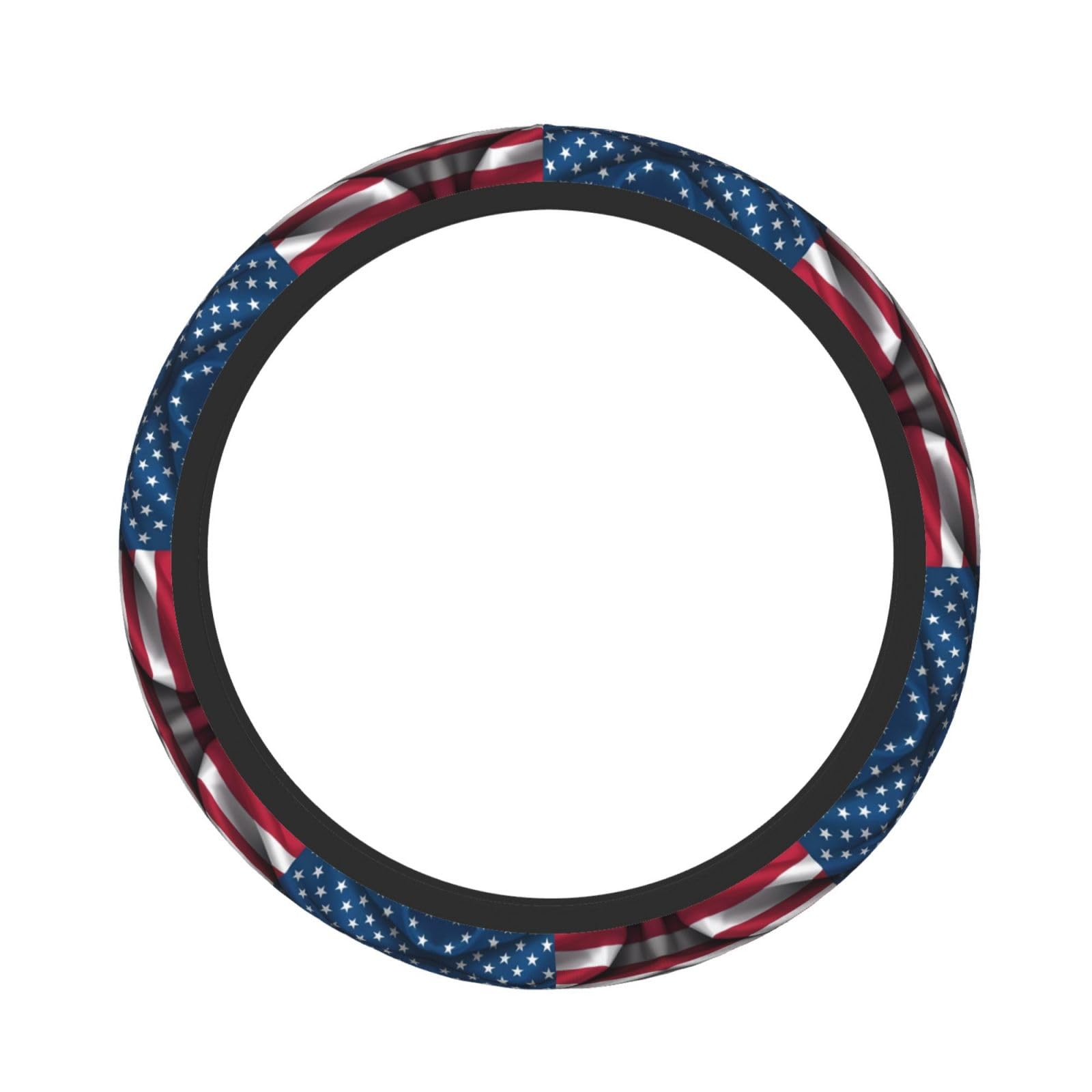 YzgWjBhd Elastische Stretch-Lenkradabdeckung mit amerikanischer Flagge, rutschfest, universal, 38,1 cm (15 Zoll), bedruckt, stilvolle Auto-Innendekoration für Damen und Herren von YzgWjBhd