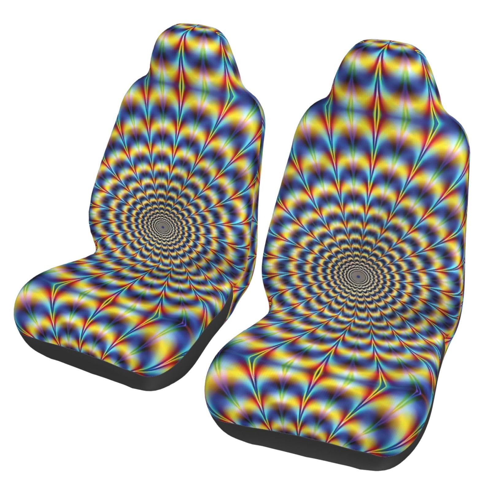 YzgWjBhd Spiral Optical Illusion GIF bedruckte Autositzbezüge, 2 Stück, Premium-Vordersitzschoner, stilvoller Autositzbezug für Autos, SUVs, LKWs, Vans von YzgWjBhd