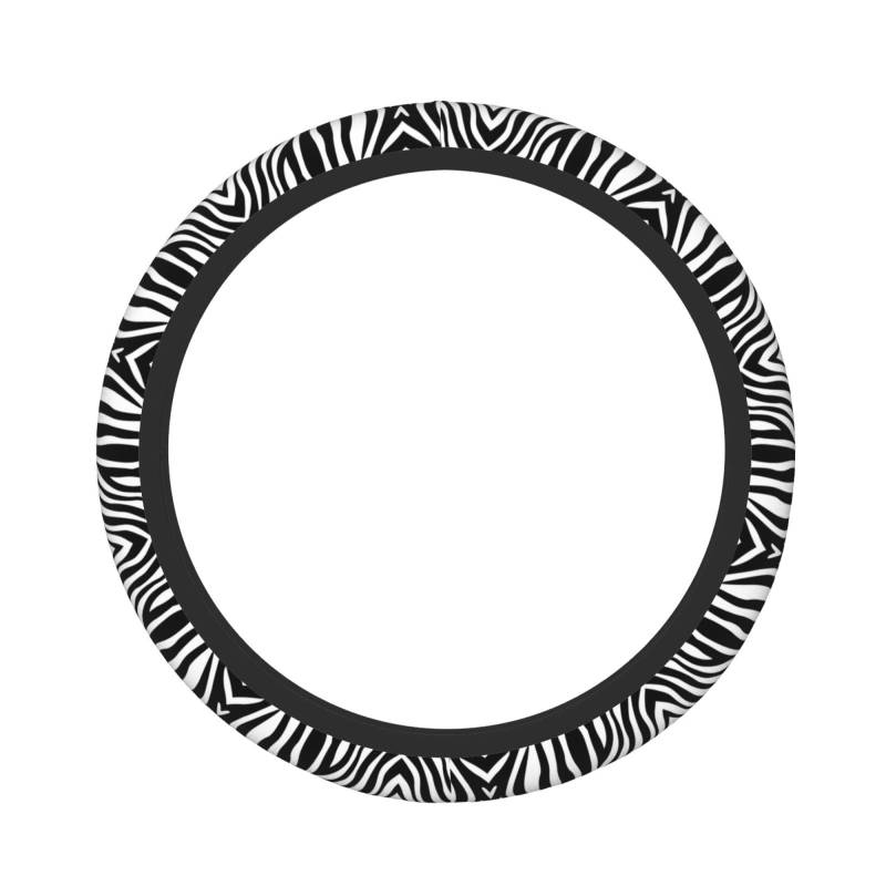 YzgWjBhd Zebra feine Linien, elastische Stretch-Lenkradabdeckung, rutschfest, universal, 38,1 cm (15 Zoll), bedruckt, stilvolle Auto-Innendekoration für Damen und Herren von YzgWjBhd