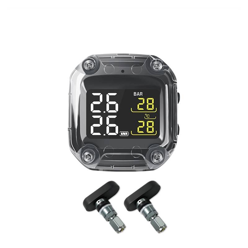 Reifendrucksteuerwerkzeuge M3-C. Drahtloses Motorrad. TPMS. Echtes Reifendrucküberwachungssystem EXTERNE Universal 2 externe interne Sensoren LCD Anzeige (Type : Portable) von Z-LIANG