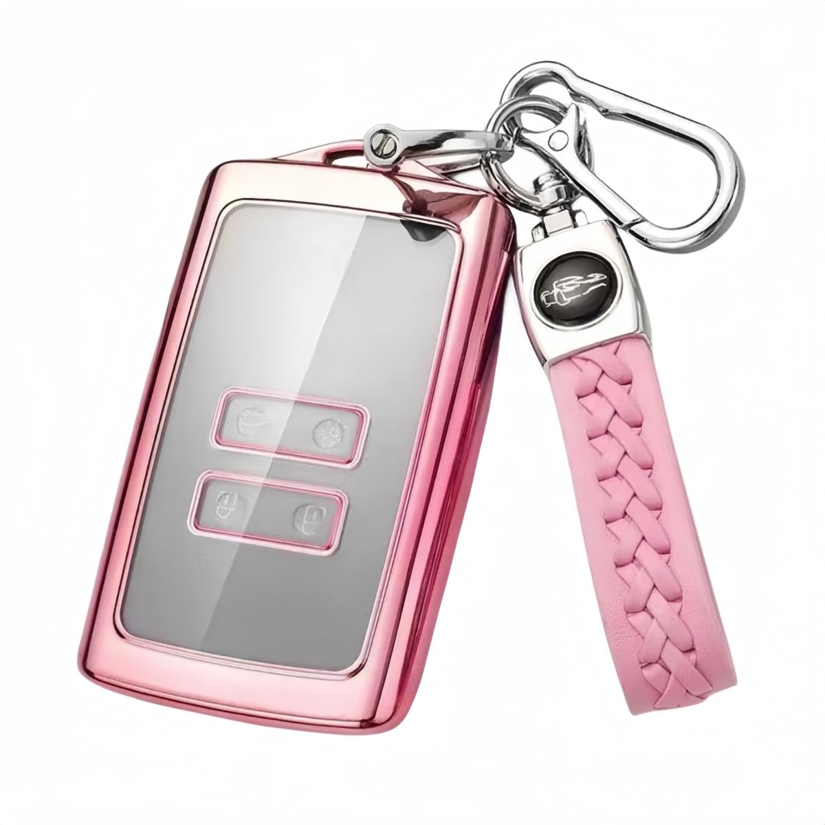 【5 Farben】 Z.MYUKI Alaskan Schlüsselhülle mit Schlüsselanhänger für Renault Alaskan 2017-2024 2025 Zubehör Key Cover (Rosa) von Z.MYUKI