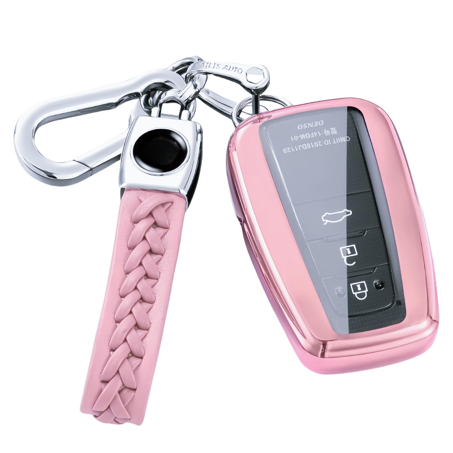 【5 Farben】 Z.MYUKI C-HR Schlüsselhülle mit Schlüsselanhänger für Toyota CHR 2016-2023 Zubehör Key Cover (Rosa) von Z.MYUKI